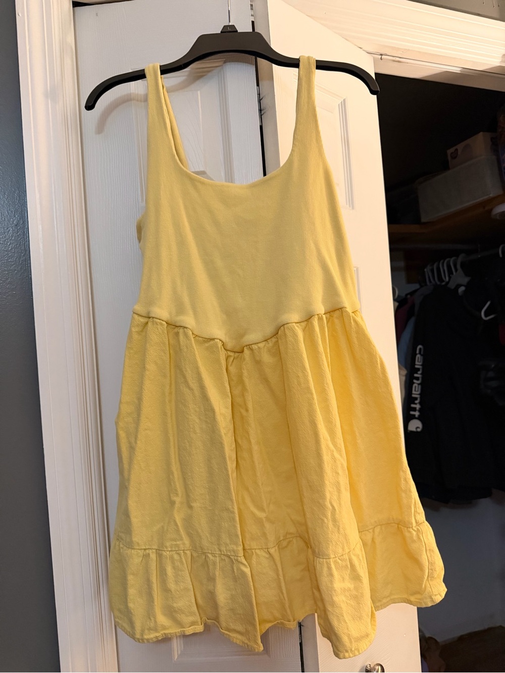 No Boundaries Yellow Tiered Mini Sundress